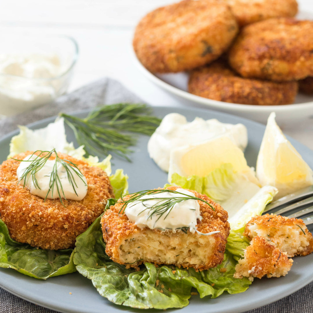 Tuna Patties with Lemon-Dill Sauce